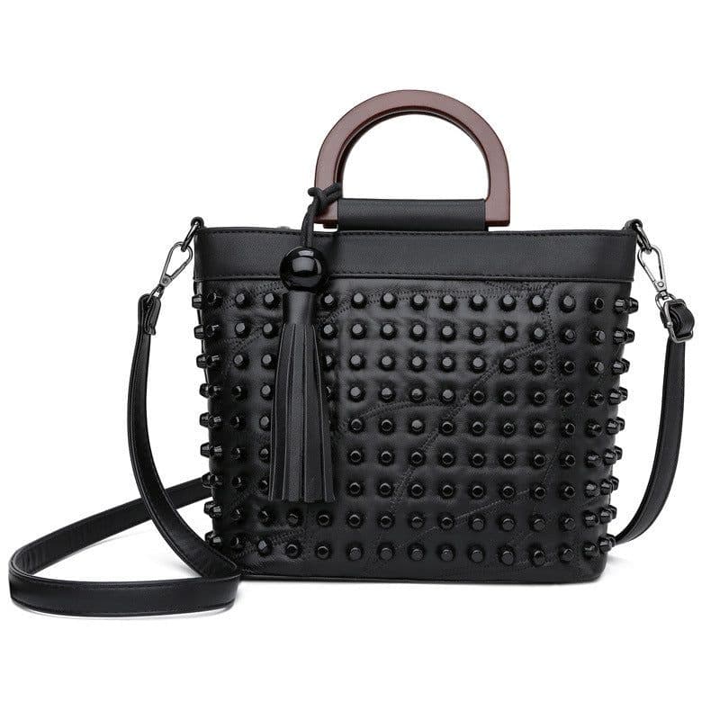 image-Women's Fashion Personalized Sheepskin Rivet Bag