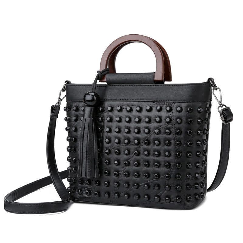 image-Women's Fashion Personalized Sheepskin Rivet Bag