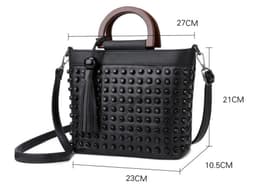 image-Women's Fashion Personalized Sheepskin Rivet Bag