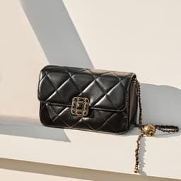 image-Small Square Bag Women's Fashion Crossbody Versatile Cowhide Handbag
