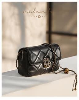 image-Small Square Bag Women's Fashion Crossbody Versatile Cowhide Handbag