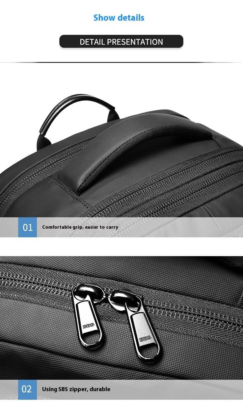image-Men's Large-capacity Backpack Dry Wet Separation Anti-theft Package Business Leisure Unisex Backpack