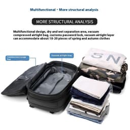 image-Men's Large-capacity Backpack Dry Wet Separation Anti-theft Package Business Leisure Unisex Backpack