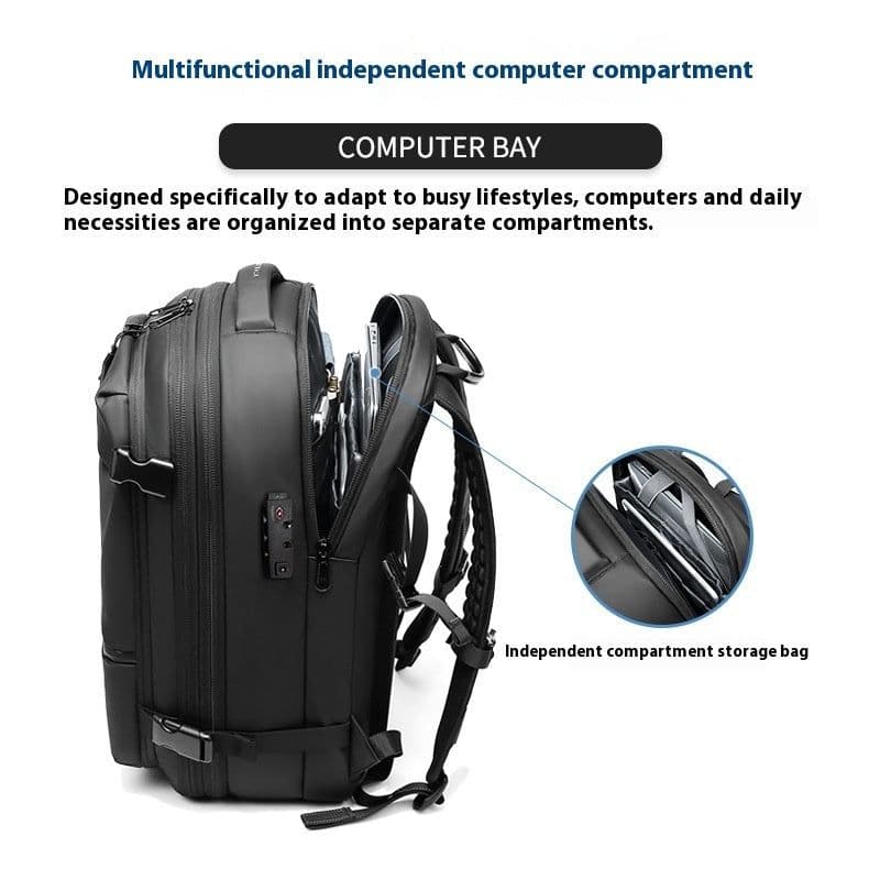 image-Men's Large-capacity Backpack Dry Wet Separation Anti-theft Package Business Leisure Unisex Backpack
