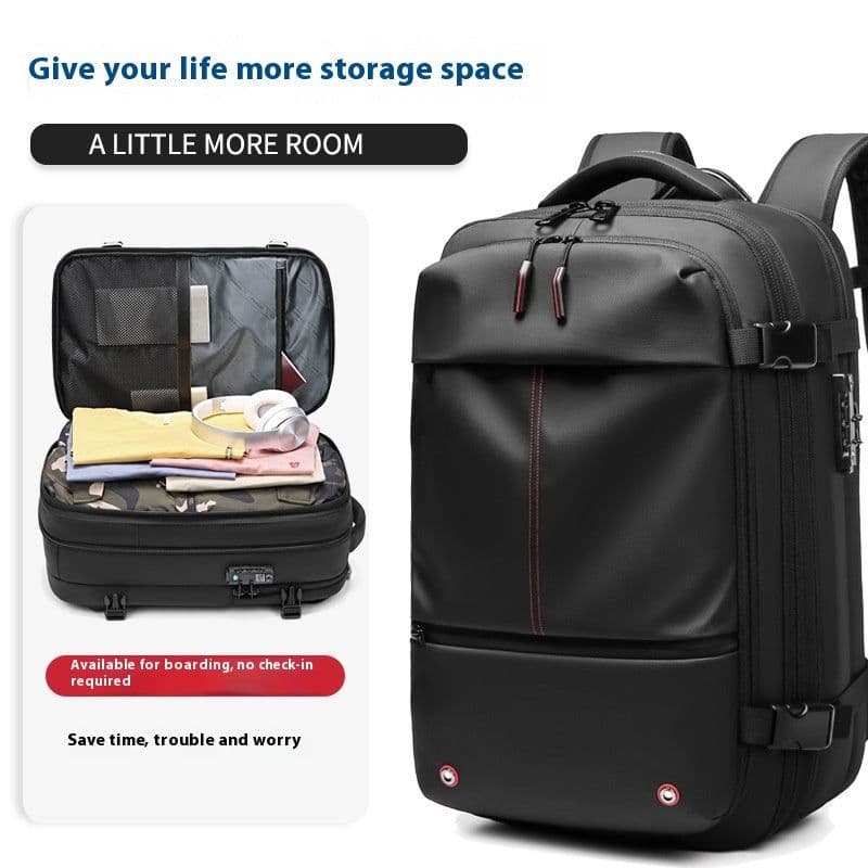 image-Men's Large-capacity Backpack Dry Wet Separation Anti-theft Package Business Leisure Unisex Backpack