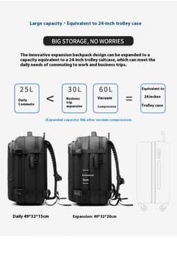 image-Men's Large-capacity Backpack Dry Wet Separation Anti-theft Package Business Leisure Unisex Backpack