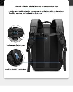 image-Men's Large-capacity Backpack Dry Wet Separation Anti-theft Package Business Leisure Unisex Backpack