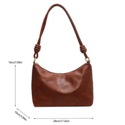 image-Women's High-end Soft Leather Textured Shoulder Geometric Wide Shoulder Strap Crossbody Bag