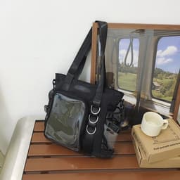 image-Japanese Minority Design Transparent College Style Fashion All-match Good-looking Large-capacity Crossbody Bag