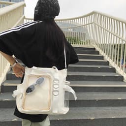 image-Japanese Minority Design Transparent College Style Fashion All-match Good-looking Large-capacity Crossbody Bag
