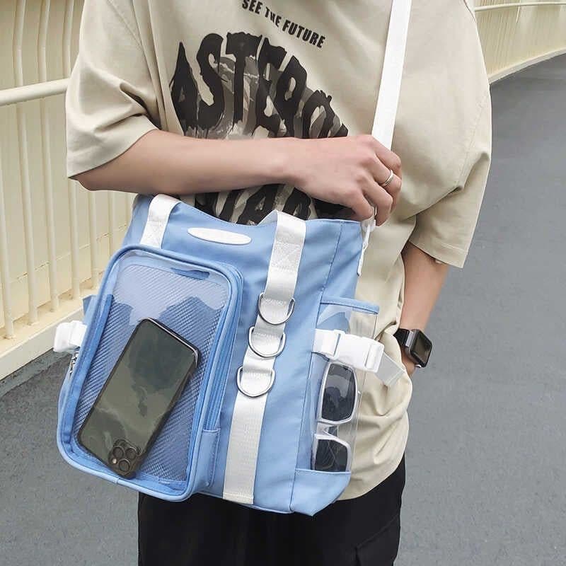 image-Japanese Minority Design Transparent College Style Fashion All-match Good-looking Large-capacity Crossbody Bag