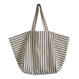 image-Canvas Bag For Women Ins Shoulder Large Capacity Idle Style Striped Fashion