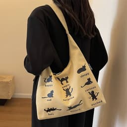 image-Canvas Bag Women's One-shoulder Summer Small Japanese Korean Idle Style Original Handbags Large Capacity