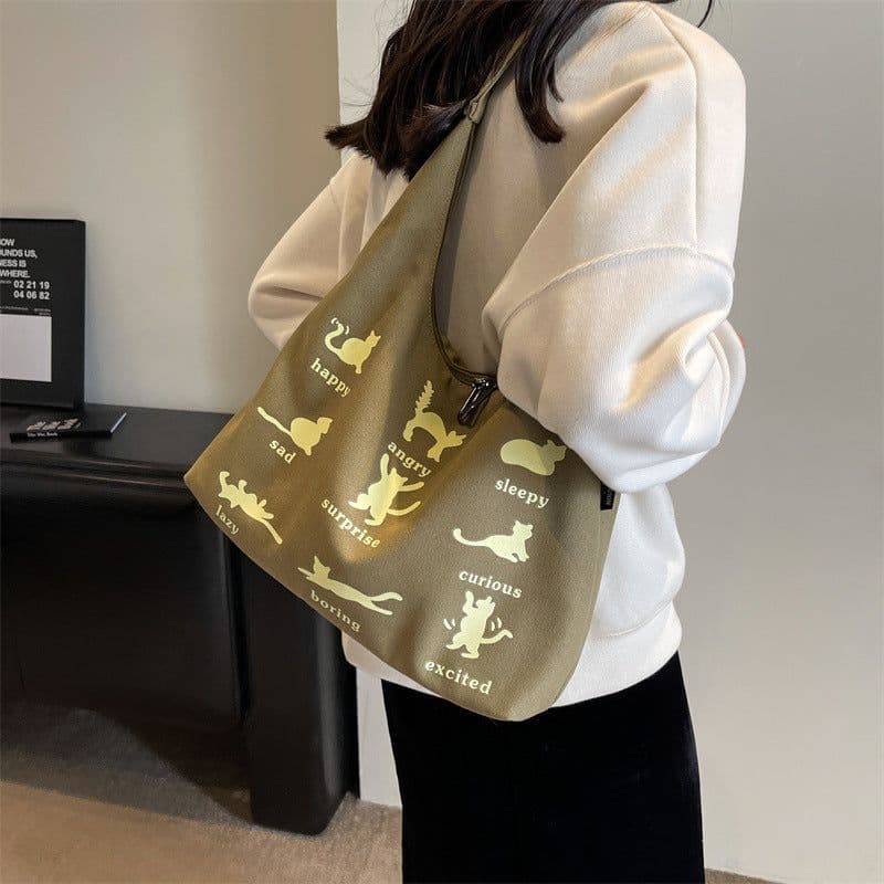 image-Canvas Bag Women's One-shoulder Summer Small Japanese Korean Idle Style Original Handbags Large Capacity