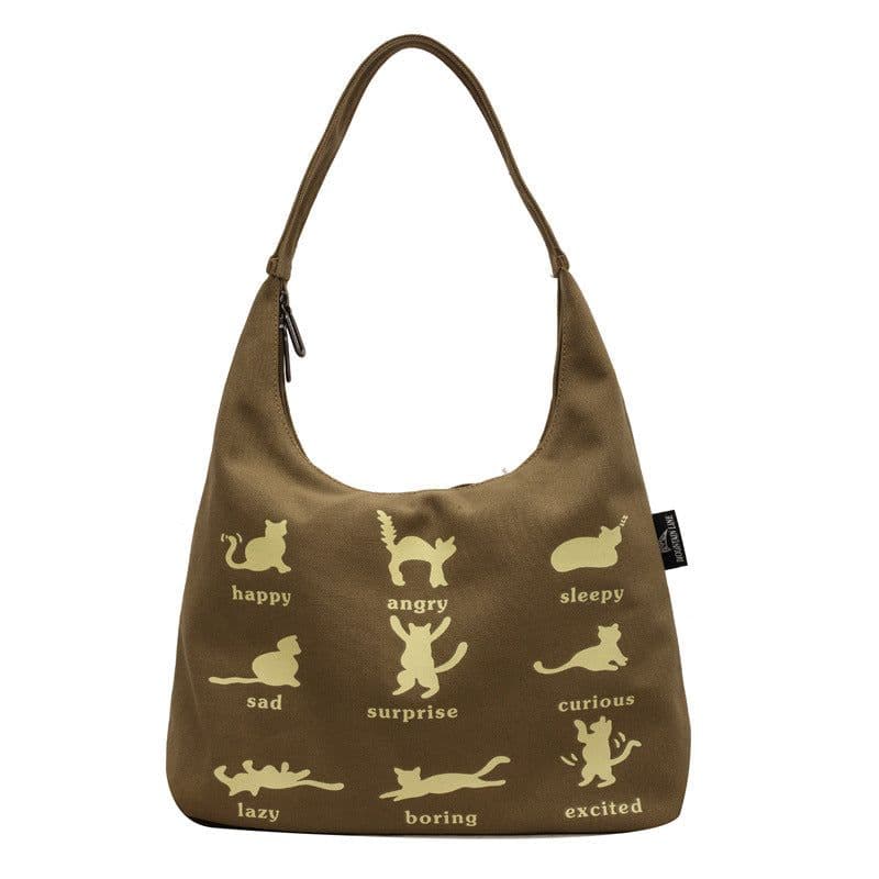 image-Canvas Bag Women's One-shoulder Summer Small Japanese Korean Idle Style Original Handbags Large Capacity