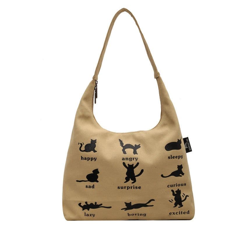image-Canvas Bag Women's One-shoulder Summer Small Japanese Korean Idle Style Original Handbags Large Capacity