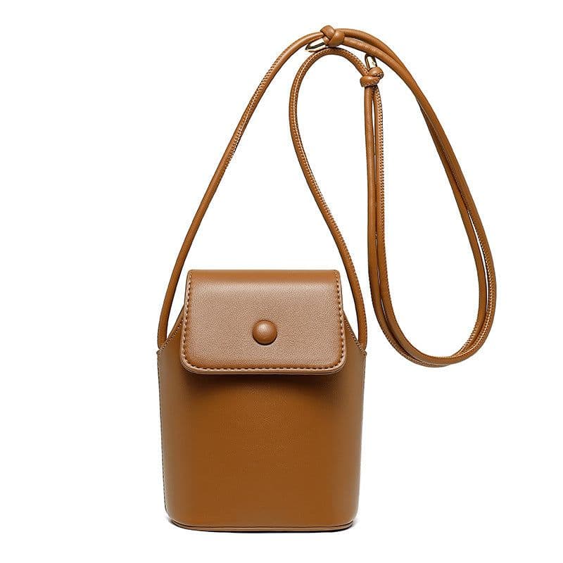 image-Korean PU Mobile Phone Bag Retro Women's Bucket Bag