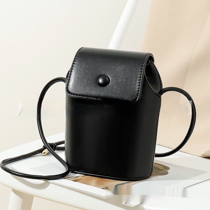 image-Korean PU Mobile Phone Bag Retro Women's Bucket Bag