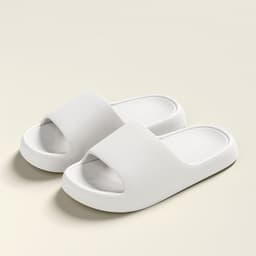 image-Solid Thick-soled Home Slippers Summer Non-slip Floor Bathroom Slipper For Women Men's House Shoes
