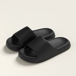 image-Solid Thick-soled Home Slippers Summer Non-slip Floor Bathroom Slipper For Women Men's House Shoes
