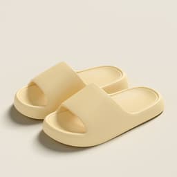 image-Solid Thick-soled Home Slippers Summer Non-slip Floor Bathroom Slipper For Women Men's House Shoes