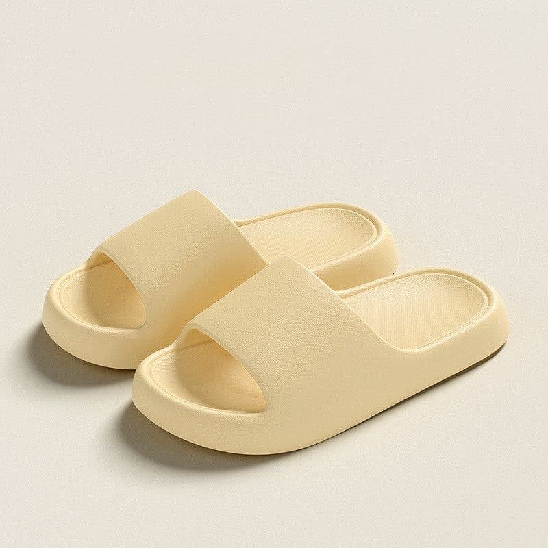 image-Solid Thick-soled Home Slippers Summer Non-slip Floor Bathroom Slipper For Women Men's House Shoes