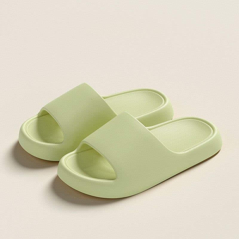 image-Solid Thick-soled Home Slippers Summer Non-slip Floor Bathroom Slipper For Women Men's House Shoes