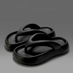 image-Solid Color Thick-soled Flip-flops Summer Indoor Outdoor Fashion Thong Sandals Casual Holiday Beach Shoes