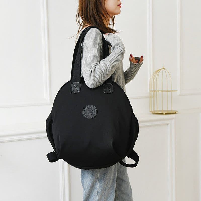image-Black Round Bags Women Fashion Large Capacity Multifunctional Backpack Shoulder Bag Handbag