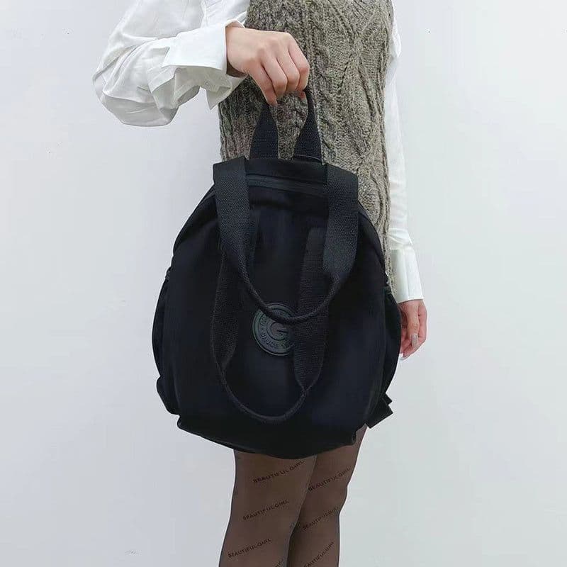 image-Black Round Bags Women Fashion Large Capacity Multifunctional Backpack Shoulder Bag Handbag