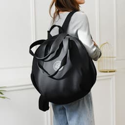 image-Black Round Bags Women Fashion Large Capacity Multifunctional Backpack Shoulder Bag Handbag