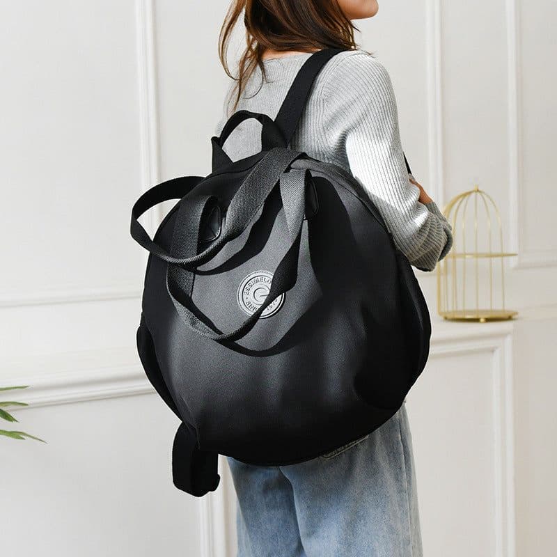 image-Black Round Bags Women Fashion Large Capacity Multifunctional Backpack Shoulder Bag Handbag