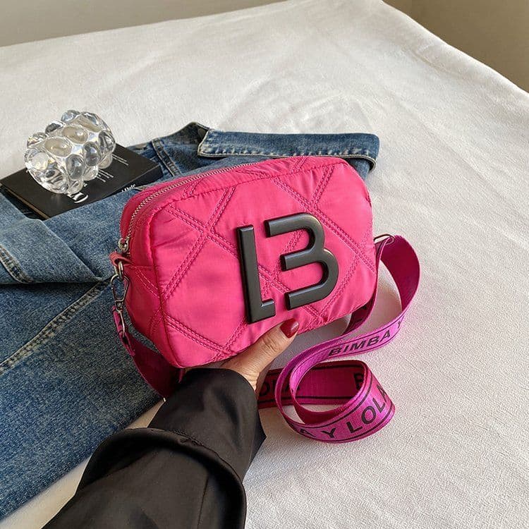 image-Solid Color Small Square Bags Women Fashion Underarm Bag Rhombic Sewing Shoulder Messenger Bags