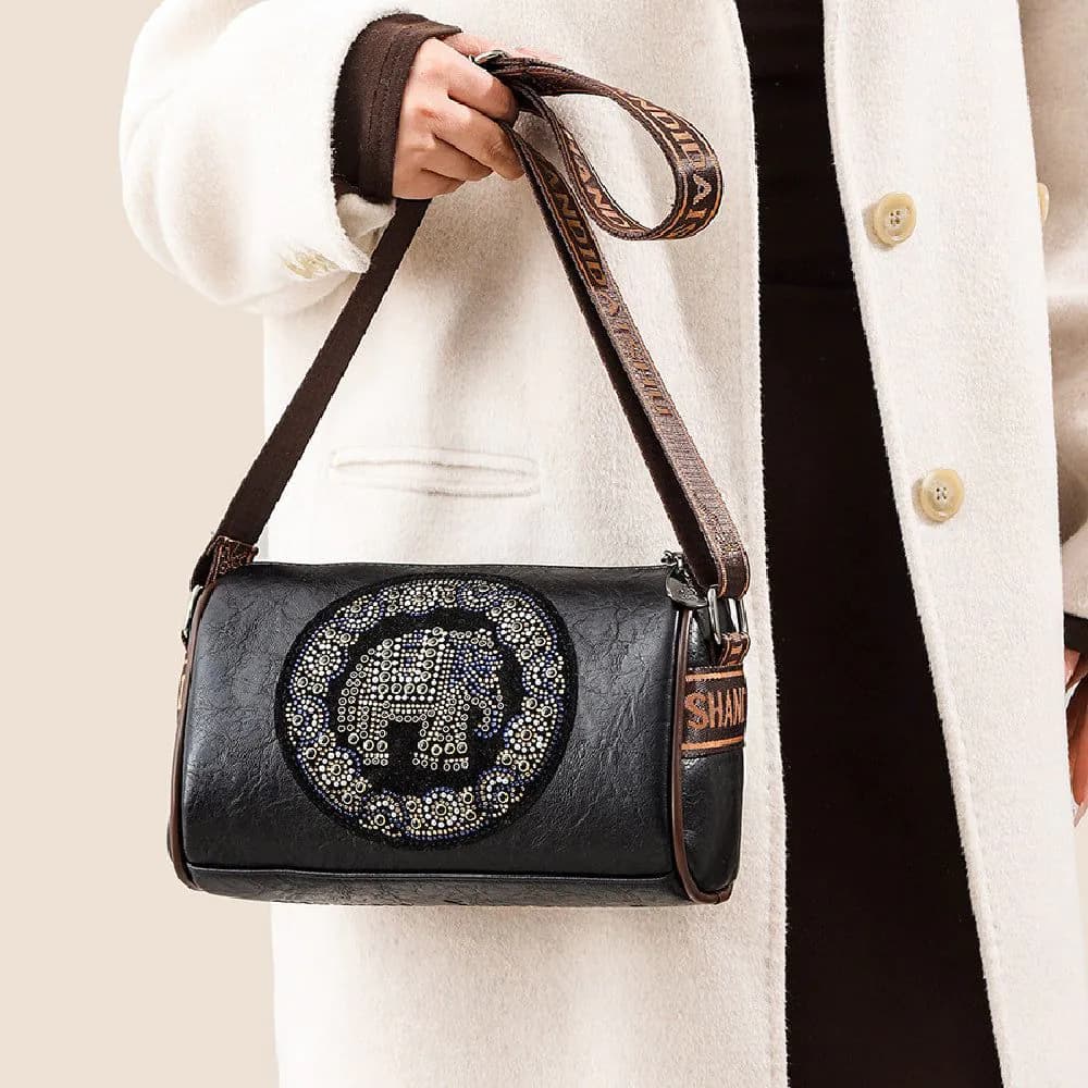 image-Women's Stylish Colored Diamond Shoulder Messenger Bag