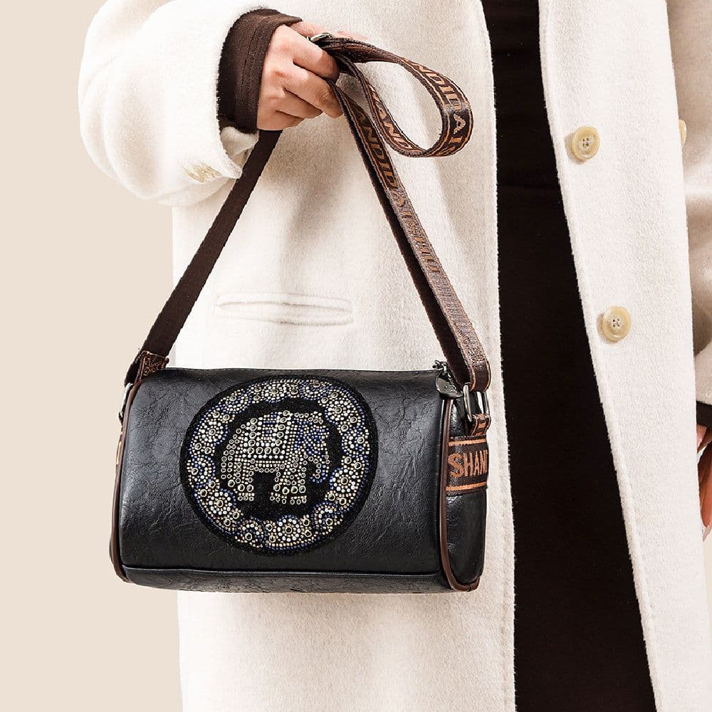 image-Women's Stylish Colored Diamond Shoulder Messenger Bag