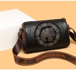 image-Women's Stylish Colored Diamond Shoulder Messenger Bag