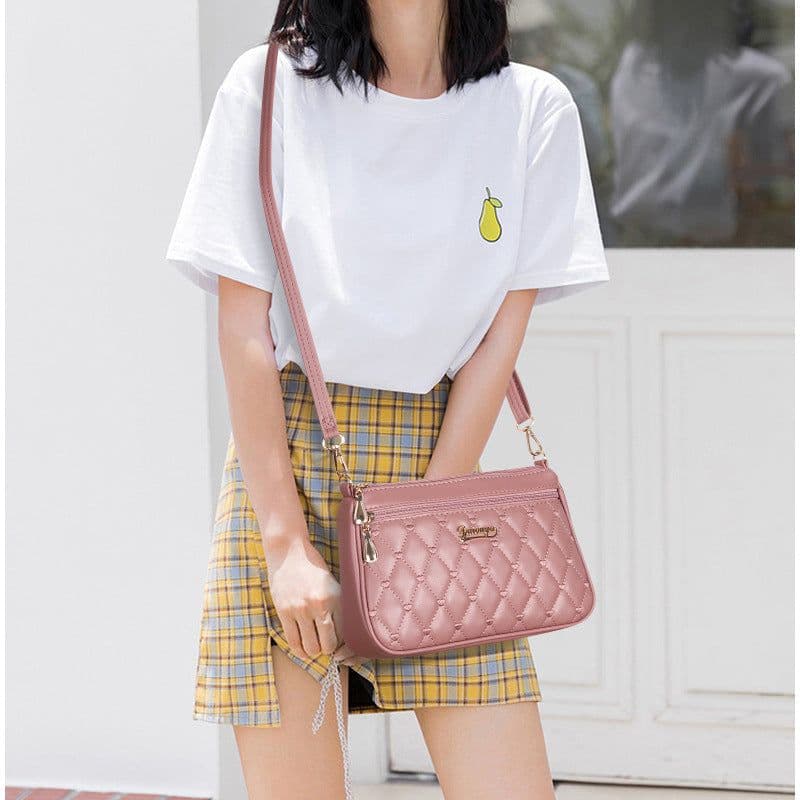 image-Simple Fashion Solid Color Embroidered Chanel's Style Crossbody Bag