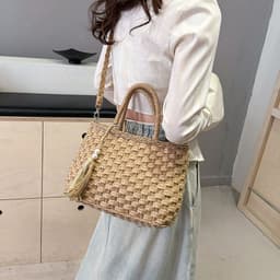 image-Women's Fashion Personality Hand-carrying Woven Bag