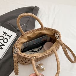 image-Women's Fashion Personality Hand-carrying Woven Bag