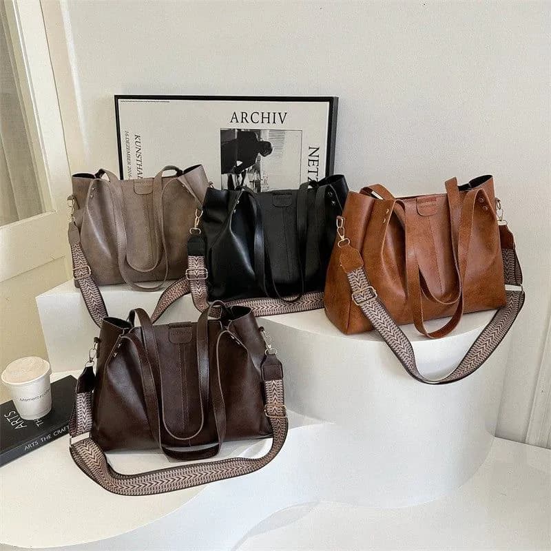 image-Fashion Tote PU Shoulder Crossbody Underarm Bag