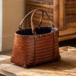image-Handmade Bamboo Woven Bag Women's Handbag