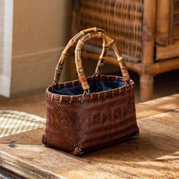 image-Handmade Bamboo Woven Bag Women's Handbag