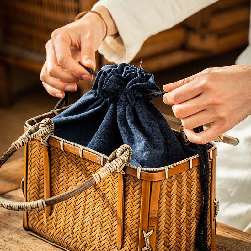 image-Handmade Bamboo Woven Bag Women's Handbag