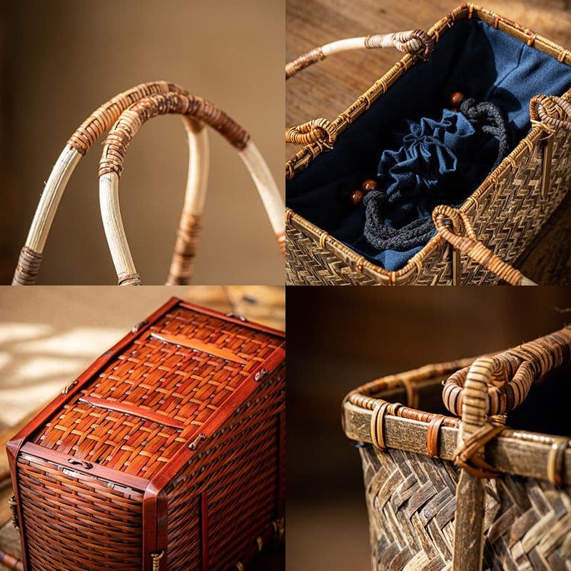 image-Handmade Bamboo Woven Bag Women's Handbag