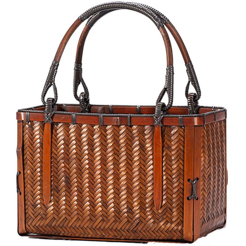 image-Handmade Bamboo Woven Bag Women's Handbag