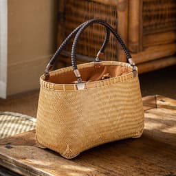 image-Handmade Bamboo Woven Bag Women's Handbag
