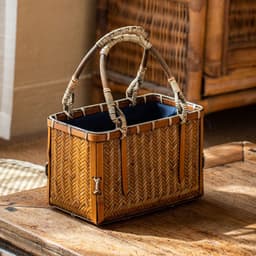 image-Handmade Bamboo Woven Bag Women's Handbag