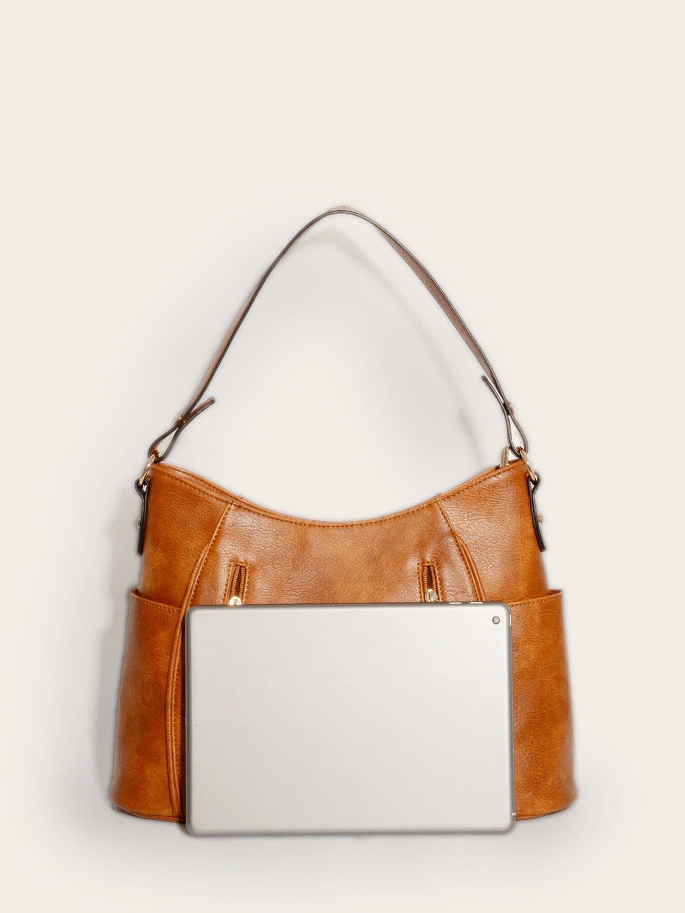image-Retro Double Zipper Tassel Women's Portable Shoulder Bag