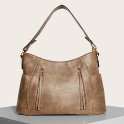 image-Retro Double Zipper Tassel Women's Portable Shoulder Bag