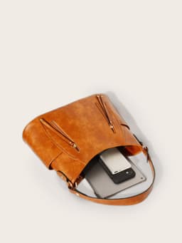 image-Retro Double Zipper Tassel Women's Portable Shoulder Bag